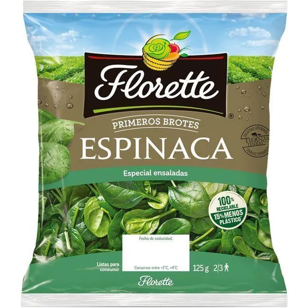 Primeros brotes de espinaca FLORETTE, bolsa 125 g