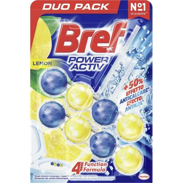 Limpiador wc poder activo limón BREF, pack 2 uds