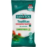 Toallitas desinfectantes multiusos SANYTOL, paquete 30 uds
