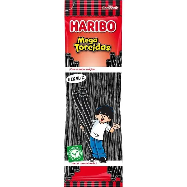 Mega torcidas regaliz HARIBO, bolsa 200 g