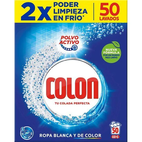Detergente en polvo COLON, maleta 50 dosis