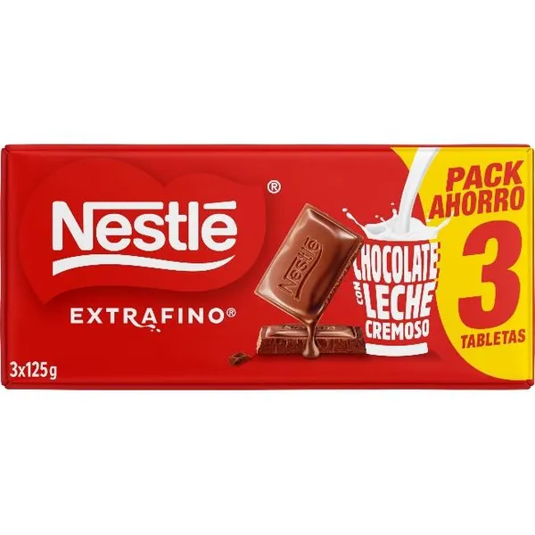 Chocolate NESTLÉ, pack 3x125 g