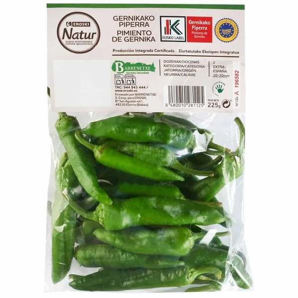 Pimiento de Gernika EROSKI NATUR, bolsa 225 g