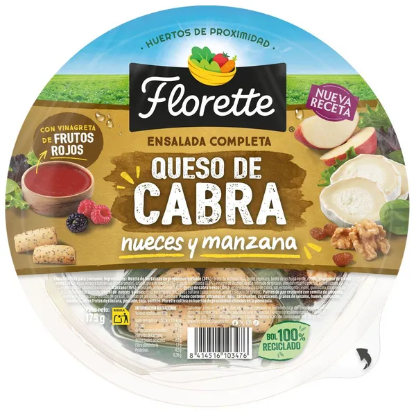 Ensalada completa queso de cabra FLORETTE, 175 g
