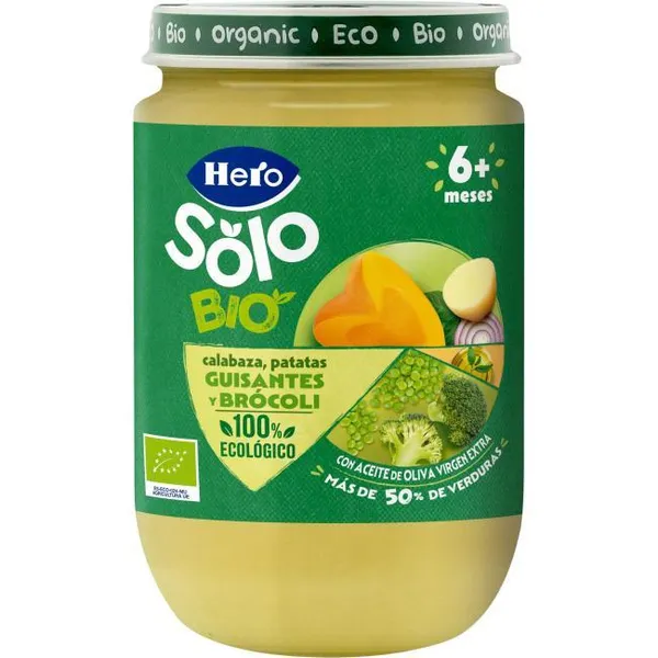 Tarrito ecológico de crema de calabaza-patatas HERO, tarro 190 g
