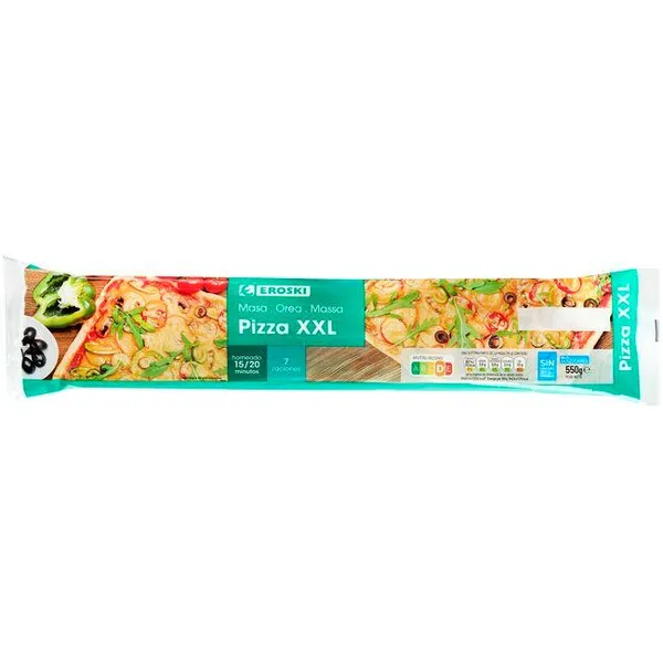 Masa pizza XXL EROSKI, paquete 550 g