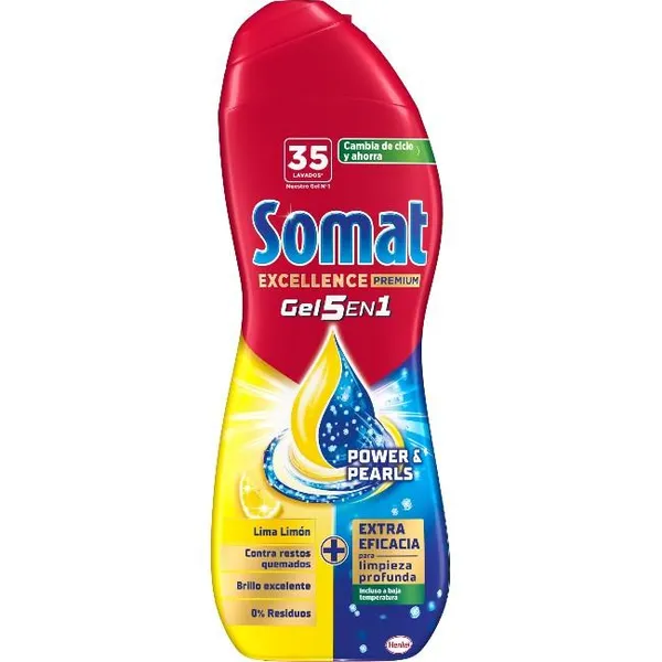 Lavavajillas máquina gel limón SOMAT, botella 35 dosis