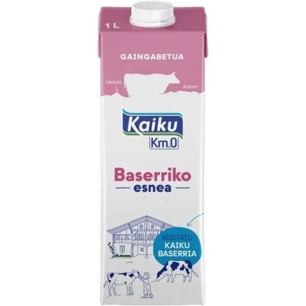 Leche desnatada KAIKU, brik 1 litro