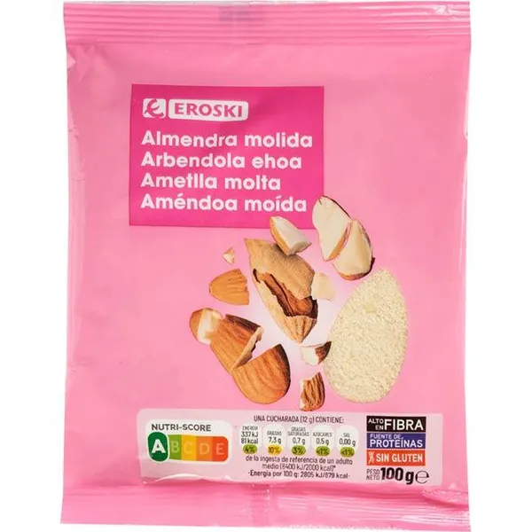 Almendra molida EROSKI, bolsa 100 g