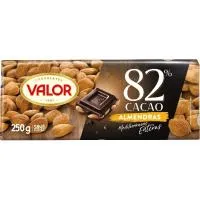 Chocolate 82% con almendras VALOR, tableta 250 g