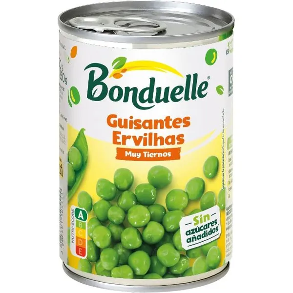 Guisante fino sin azúcar añadido BONDUELLE, lata 250 g