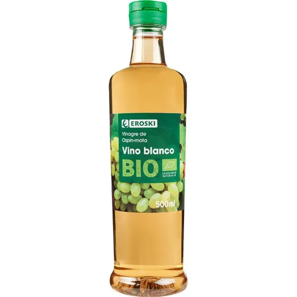 Vinagre de vino EROSKI BIO, botella 500 ml