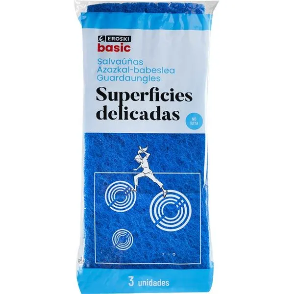 Salvauñas fibra azul EROSKI, pack 3 uds