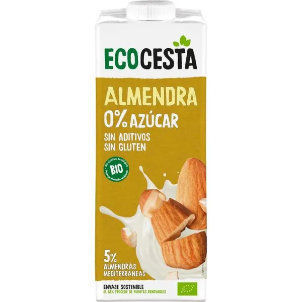 Bebida vegetal de almendra sin azúcar ECOCESTA, brik 1 litro