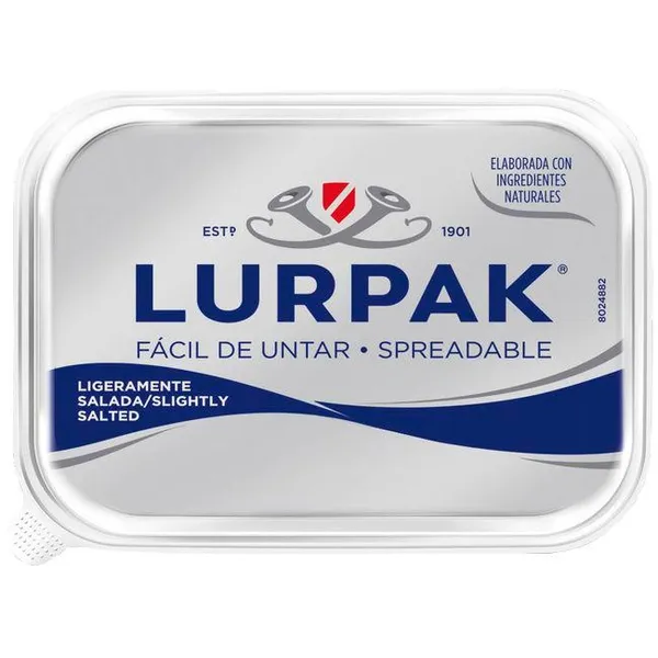 Mantequilla facil de untar salada LURPAK, tarrina 200 g