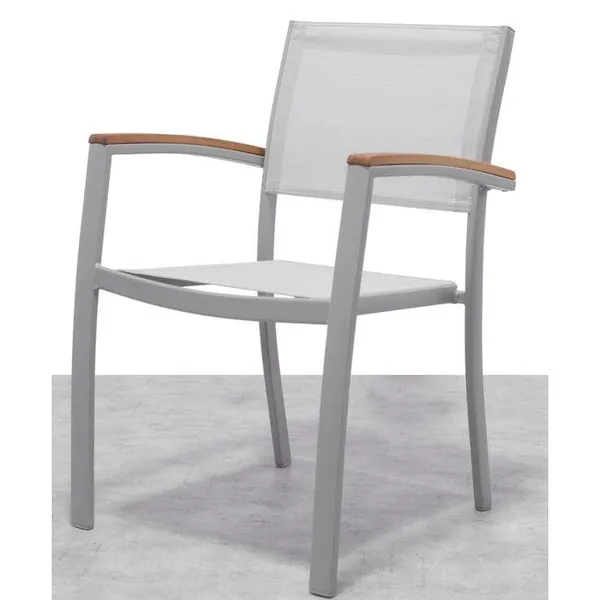 Sillon Ragusa de aluminio y madera FSC CORE COLLECTION, 58x55x85 cm
