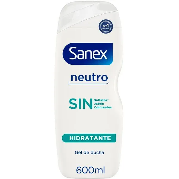 Gel de ducha hidratante piel normal SANEX SIN, bote 600 ml
