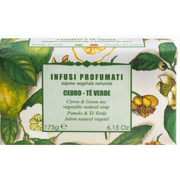 Jabón de manos cedro y té verde ITERITALIA, pastilla 175 g