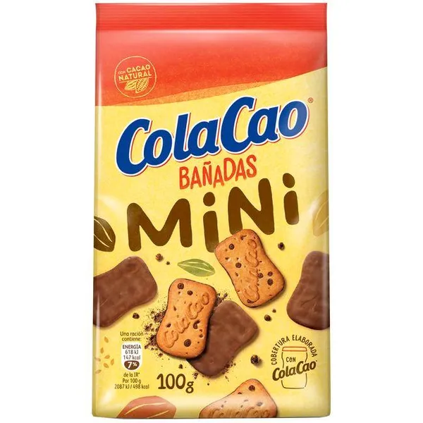 Galleta mini bañada COLA CAO, bolsa 100 g