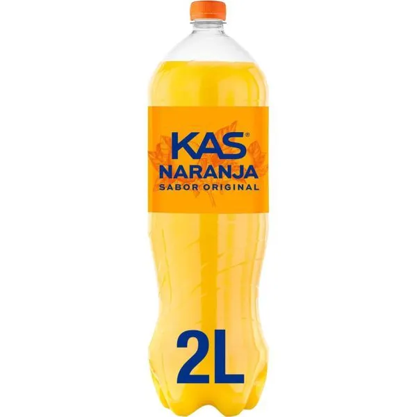 Refresco de naranja KAS, botella 2 litros
