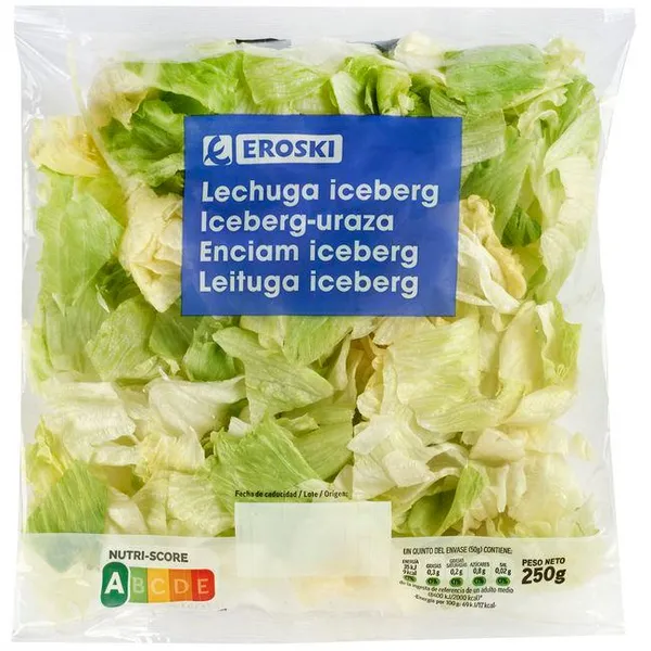 Lechuga Iceberg EROSKI, bolsa 250 g
