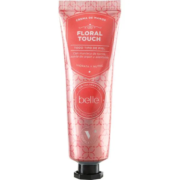 Crema de manos hidratante floral BELLE, tubo 30 ml