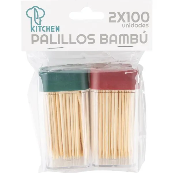Palillos de bambú botes colores surtidos ¿Cuál te llegará? KITCHEN, pack 2x100 uds