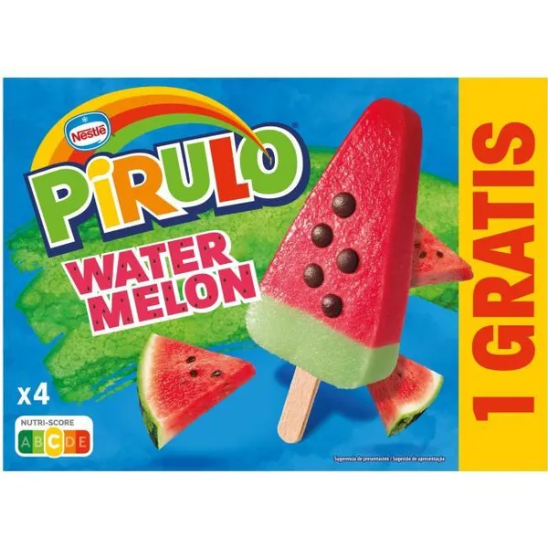 Helado sabor sandía PIRULO, pack 4x73 ml