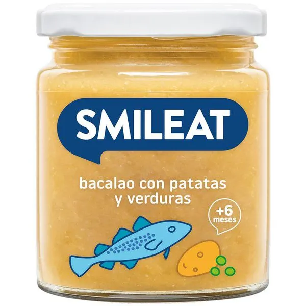 Tarrito de bacalao con patata y verduras SMILEAT, tarro 230 g