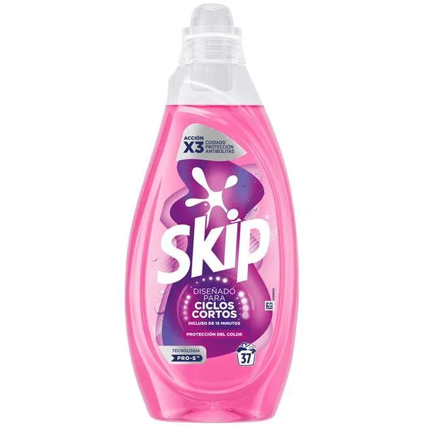 Detergente líquido ciclos cortos color SKIP, botella 37 dosis