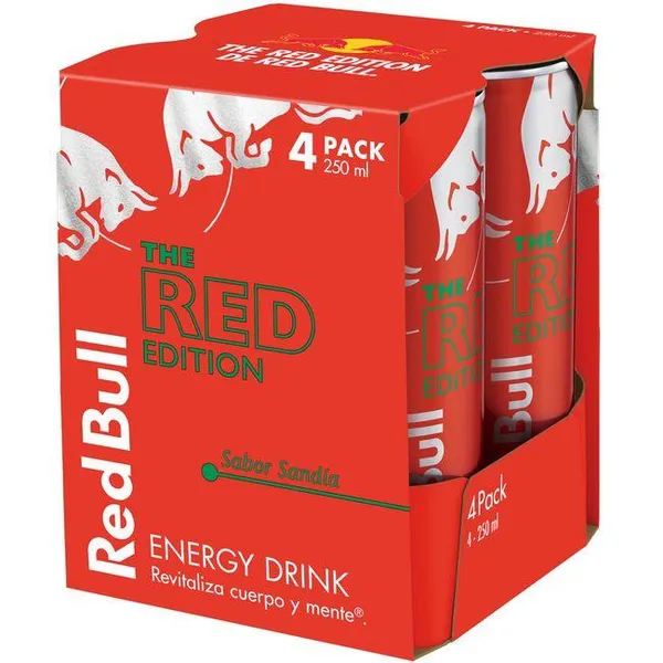 Bebida energética sabor sandía RED BULL, pack 4x25 cl