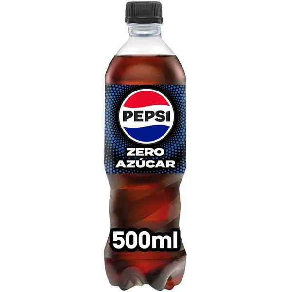 Refresco de cola sin azúcar PEPSI, botellín 50 cl