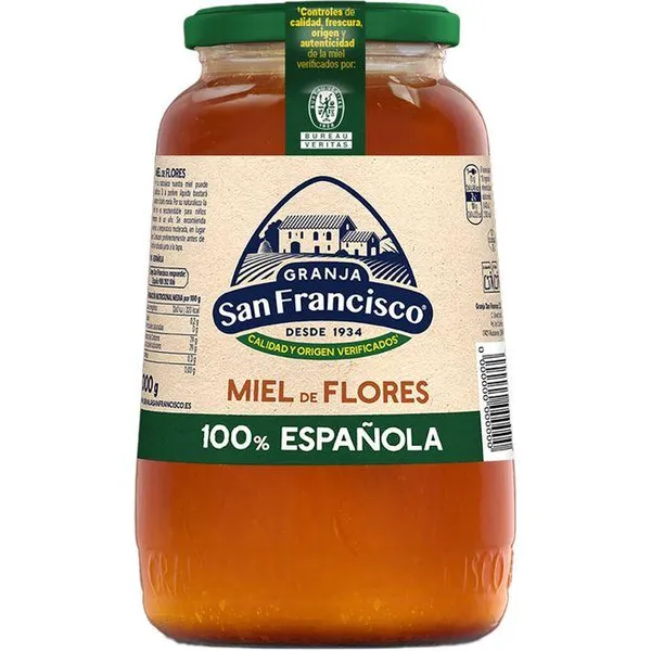 Miel de flores GRANJA SAN FRANCISCO, frasco 1 kg