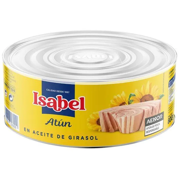 Atún en aceite vegetal ISABEL, lata 800 g