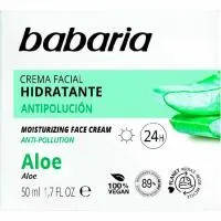 Crema facial hidratante de aloe vera BABARIA, tarro 50 ml