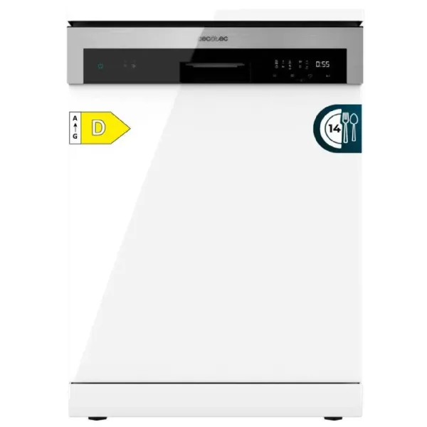 Lavavajillas 60 cm blanco, 14 servicios, Bolero Aguazero 6200 D CECOTEC