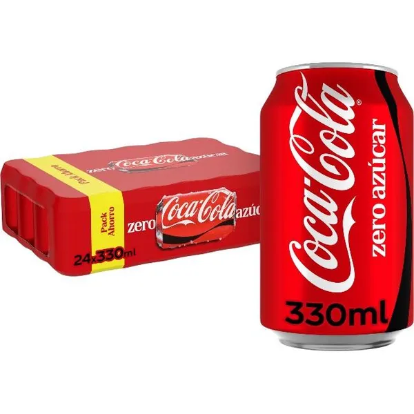 Refresco de cola COCA COLA Zero, pack 24x33 cl