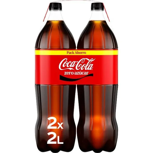 Refresco de cola sin azúcar COCA COLA Zero, pack 2x2 litros