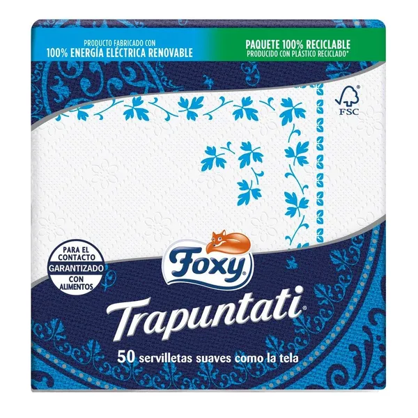 Servilletas FOXY Trapuntati 2 capas 37,5x38 cm. 50 unidades