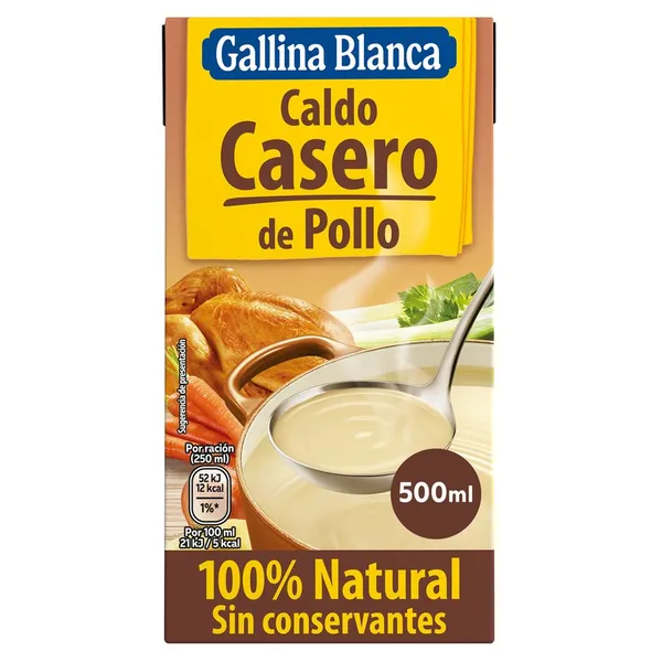 Caldo casero 100% natural GALLINA BLANCA pollo 500 ml