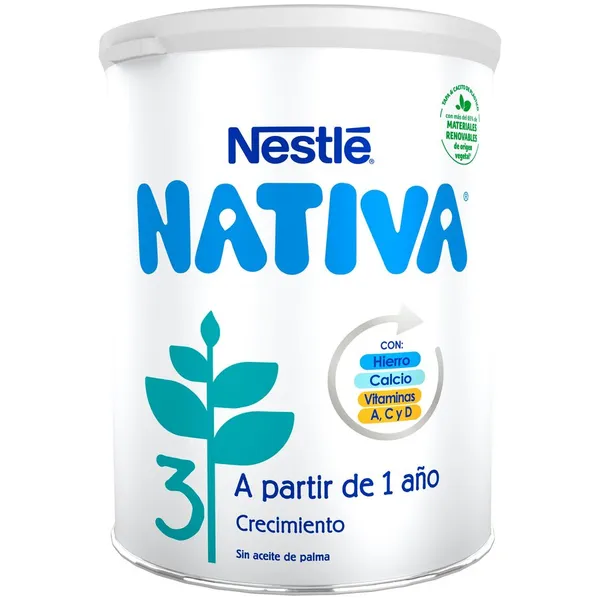 Leche infantil Nestlé NATIVA-3 +1 año bote 800 g