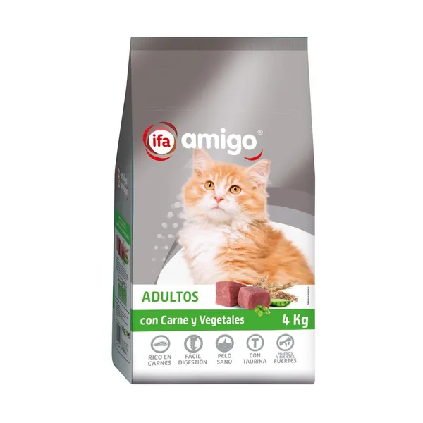 Alimento gato adulto multicomponente carne-verduras IFA AMIGO 4 kg