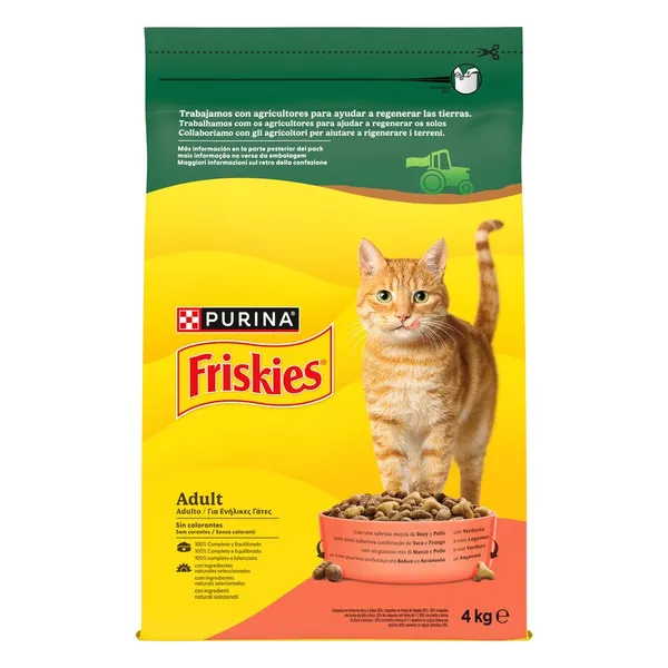 Alimento gato PURINA FRISKIES buey pollo y verduras 4 kg