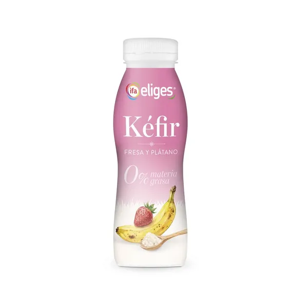 Kéfir líquido IFA ELIGES fresa plátano 0% 250 g