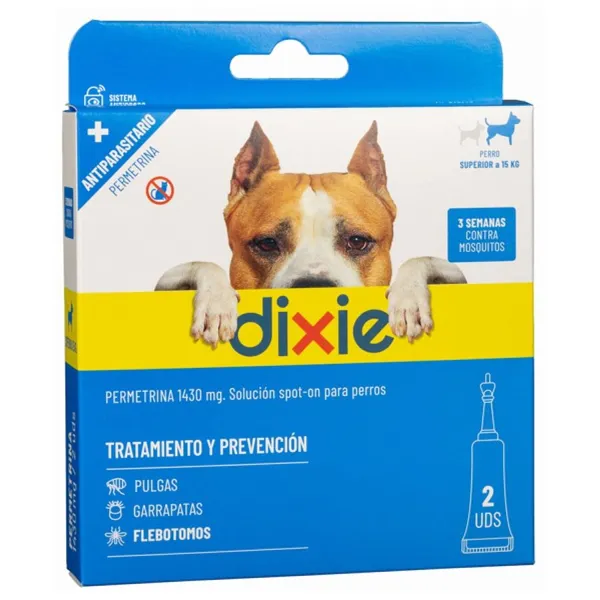 Pipeta perro grande antiparasitario DIXIE pack 2