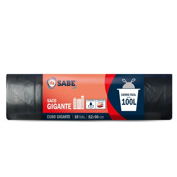 Bolsa basura 100l IFA SABE autocierre 82X90 10 unidades