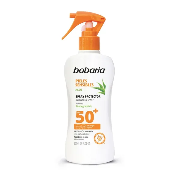 Protector solar BABARIA pieles sensibles spf50+ pistola 200 ml