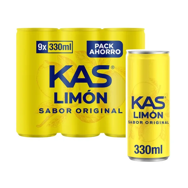 Refresco KAS limón lata pack 9x33 cl