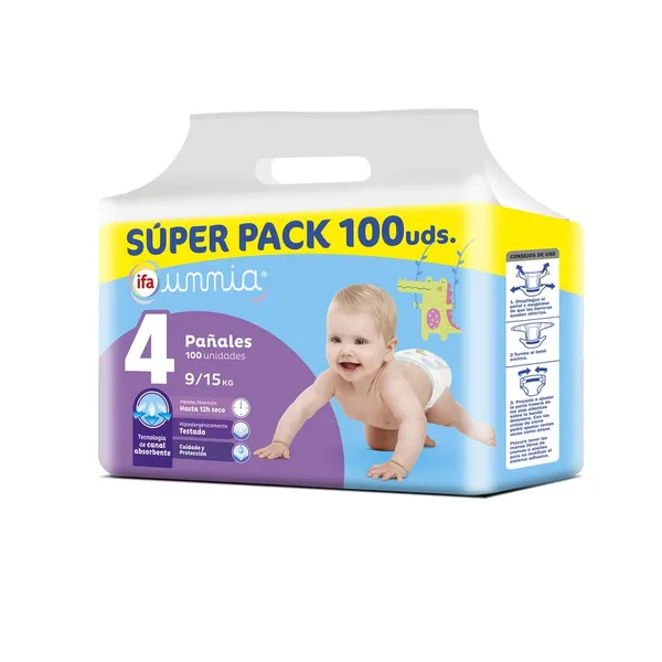 Pañal IFA UNNIA talla 4 9-15kg 100 unidades