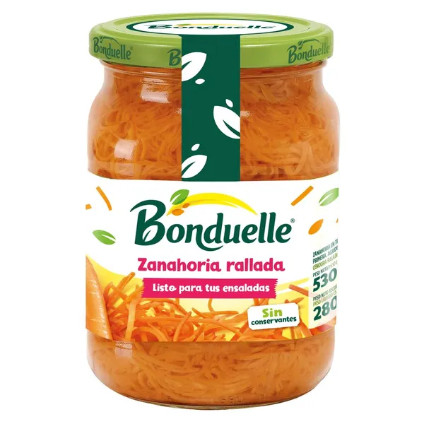 Zanahoria rallada BONDUELLE frasco 280 g pne.